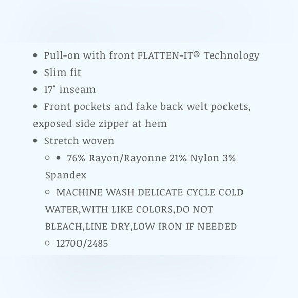 Tribal Audrey capris w/pockets/seasonal essentials “flatten it” technology -NWT - Picture 12 of 16